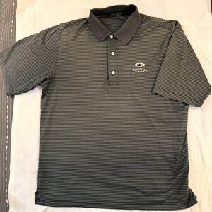 PGA TOUR Gray Thin-Striped Performance Polo